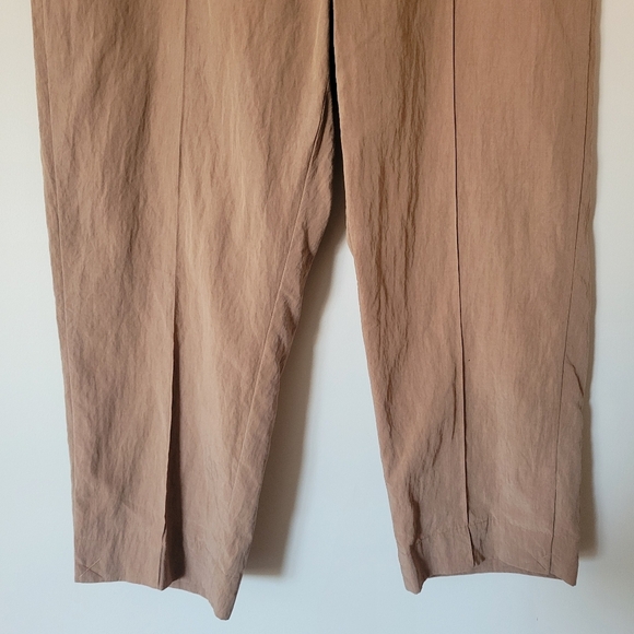 Vince Women's Mid Rise Pleated Pull-On Pant Tencel Camel Brown Size XL - Picture 6 of 10